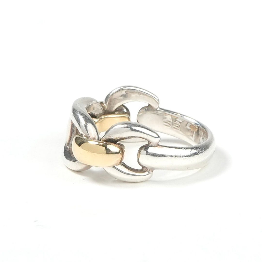Hermes Chaine D'ancre Ring 750/950 Silver Gold — view 3