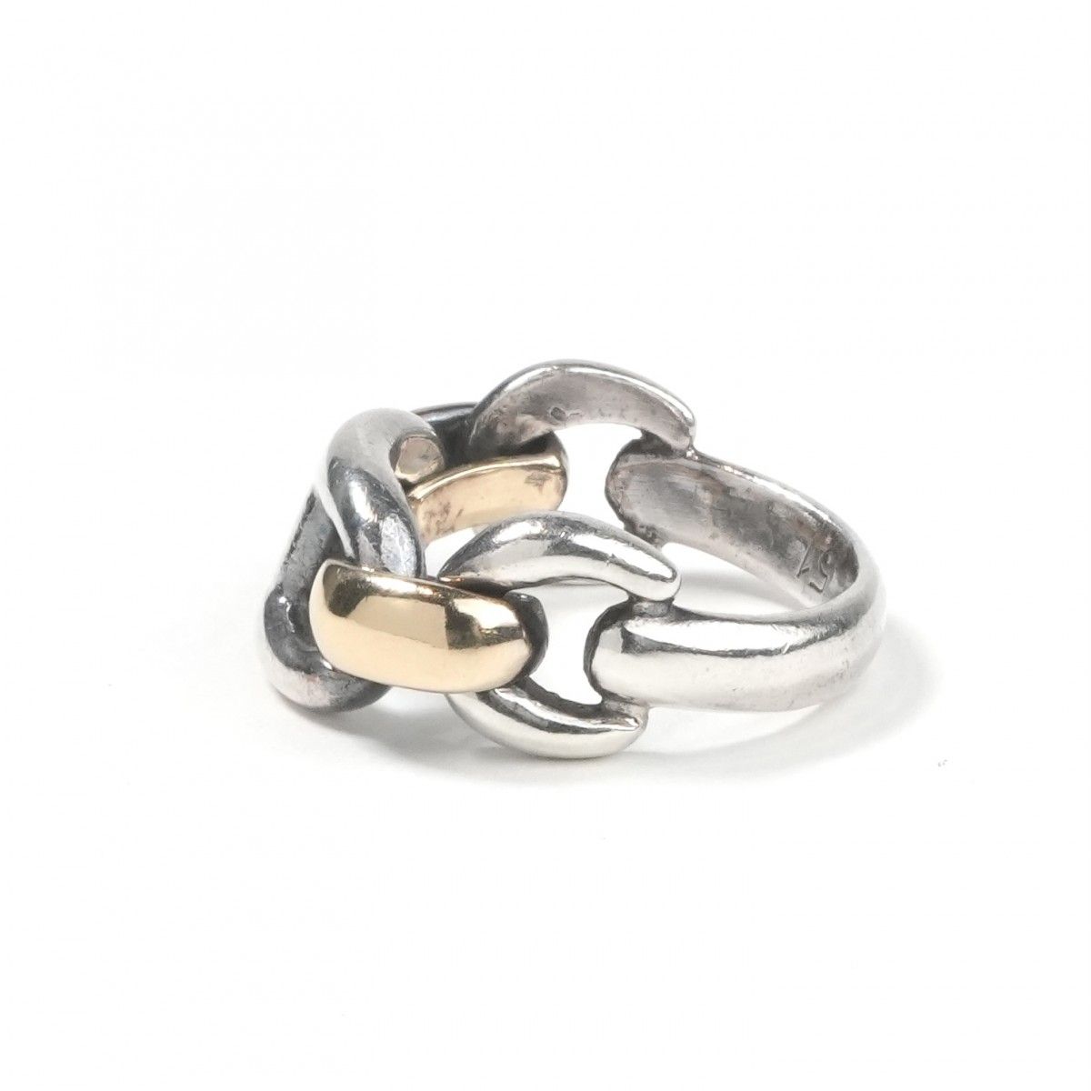Hermes Chaine D'ancre Ring Gold Silver — view 3