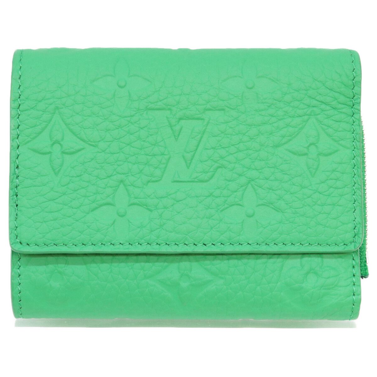 Louis Vuitton Monogram Taurillon Bamboo Green Portefeuille Pilot Trifold Wallet