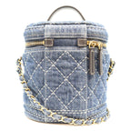 Chanel Blue Denim Wild Stitch Handle Vanity Shoulder Bag — view 3