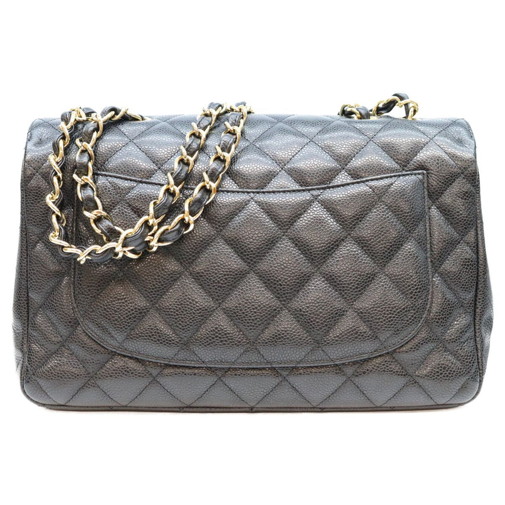 Chanel Black Caviar Single Maxi Quilted 30 Shoulder Bag — view 3