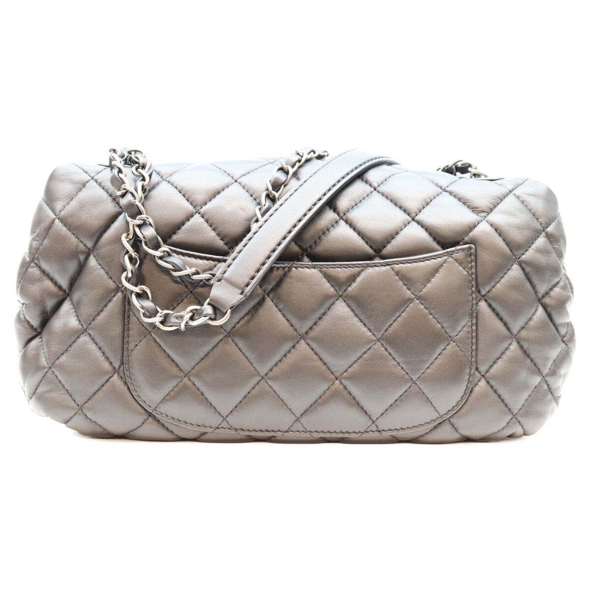 Chanel Black Lambskin Silver Quilted S Flap Shoulder Bag — view 3