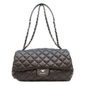 Chanel Black Lambskin Silver Quilted S Flap Shoulder Bag