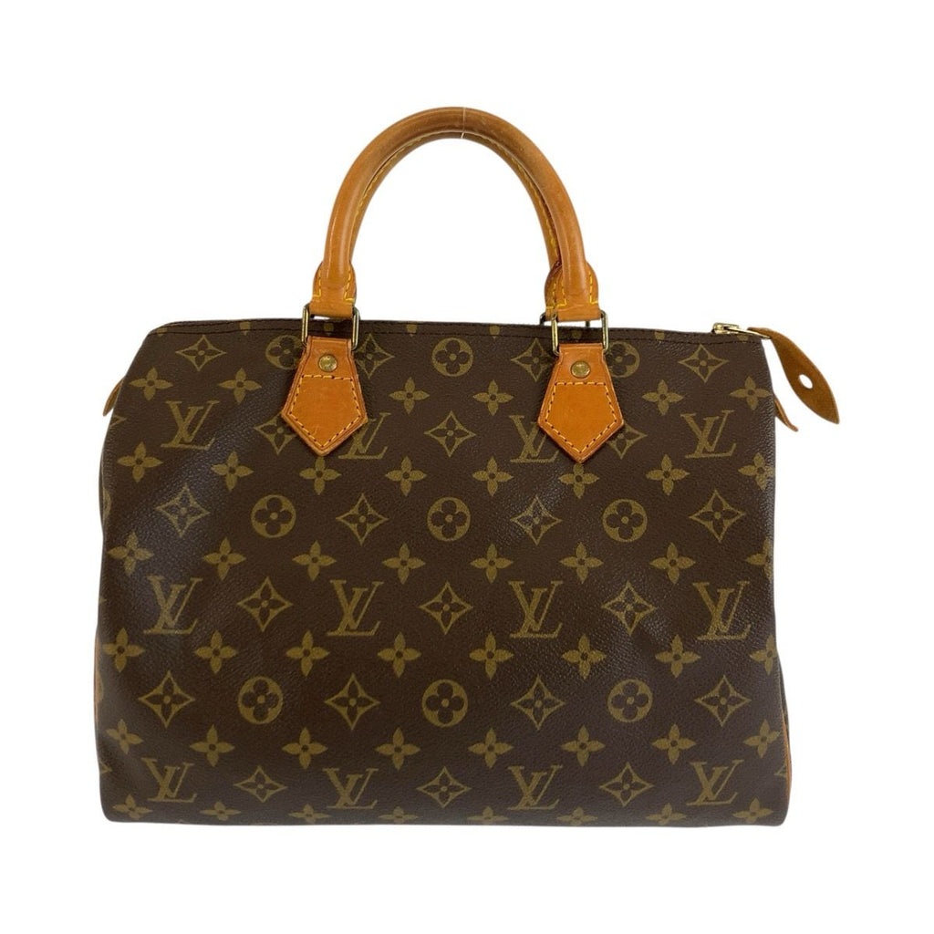 Louis Vuitton Monogram Speedy 30 Brown Leather Handbag Mini