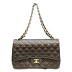 Chanel Black Lambskin Double Flap Maxi Quilted 30 Shoulder Bag
