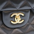 Chanel Black Lambskin Double Flap Maxi Quilted 30 Shoulder Bag — view 7