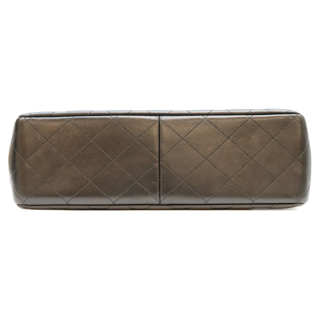 Chanel Black Lambskin Double Flap Maxi Quilted 30 Shoulder Bag — view 5