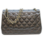 Chanel Black Lambskin Double Flap Maxi Quilted 30 Shoulder Bag — view 3