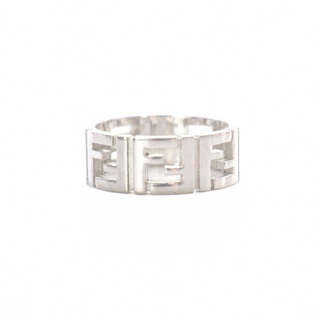 Fendi FF Logo Ring L Silver