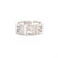 Fendi FF Logo Ring L Silver