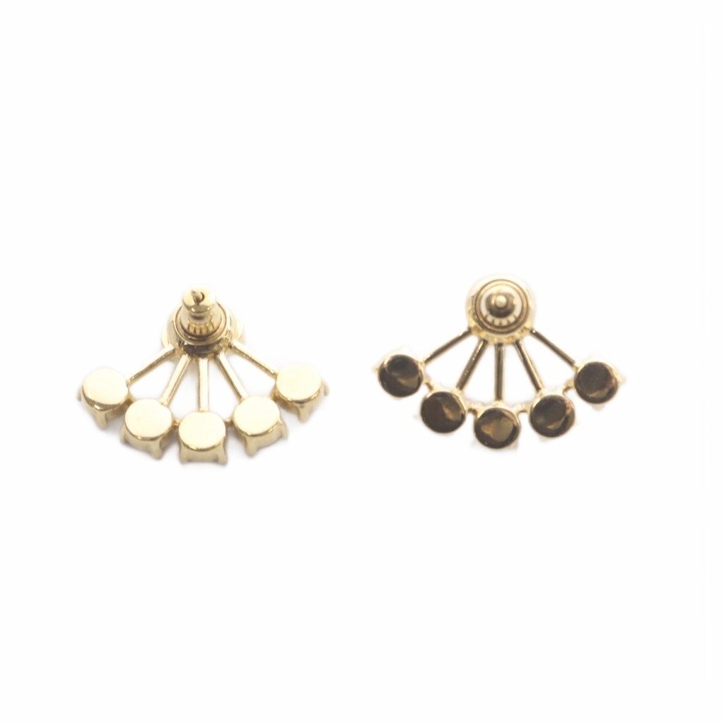 Dior Rhinestone CD Earrings Gold — view 6