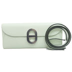 Hermes Maillon to Go Chaine D'ancre Veau Epsom Vert Fizz Silver Wallet