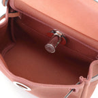 Hermes Herbag Zip 20 Rouge Ash Silver Shoulder Bag Vache Hunter — view 8