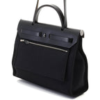Hermes Herbag Zip PM Black Silver Vache Hunter Handbag — view 2