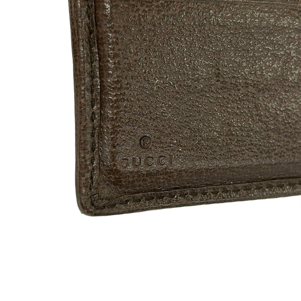 Gucci Bifold Wallet Beige Dark Brown Leather — view 5