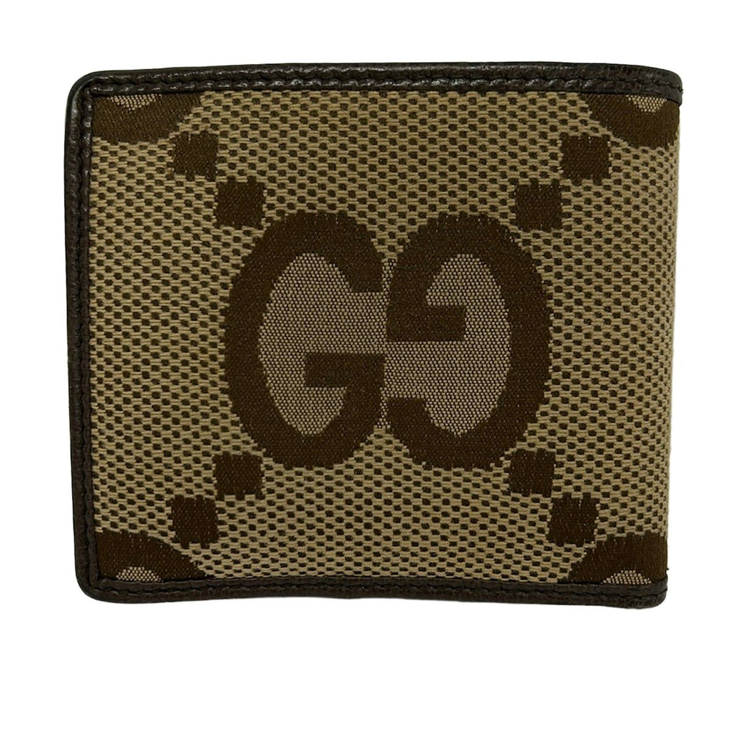 Gucci Bifold Wallet Beige Dark Brown Leather — view 2
