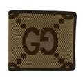 Gucci Bifold Wallet Beige Dark Brown Leather