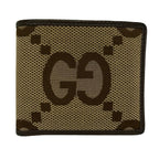 Gucci Bifold Wallet Beige Dark Brown Leather