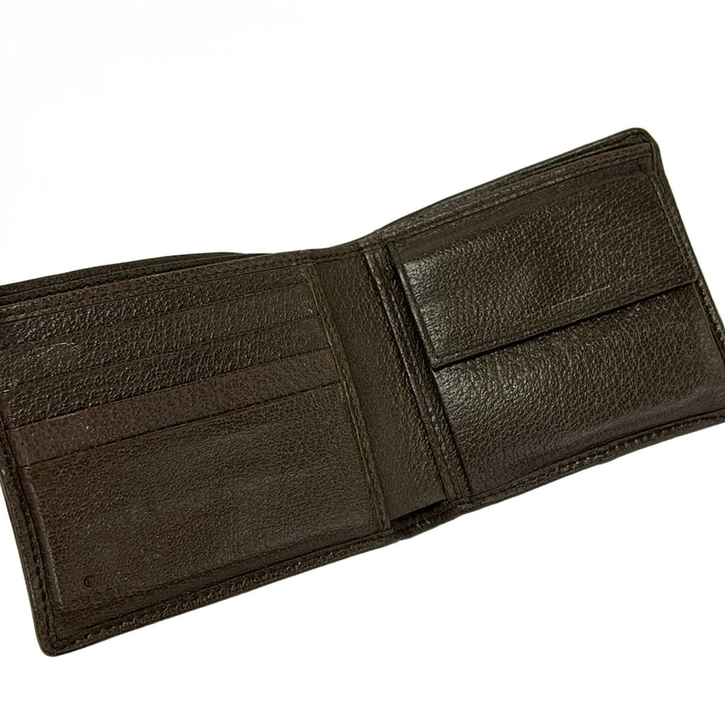 Gucci Bifold Wallet Beige Dark Brown Leather — view 3