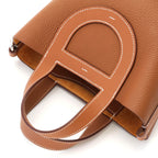 Hermes in the Loop 18 Gold Silver Handbag Taurillon Clemence Veau — view 4
