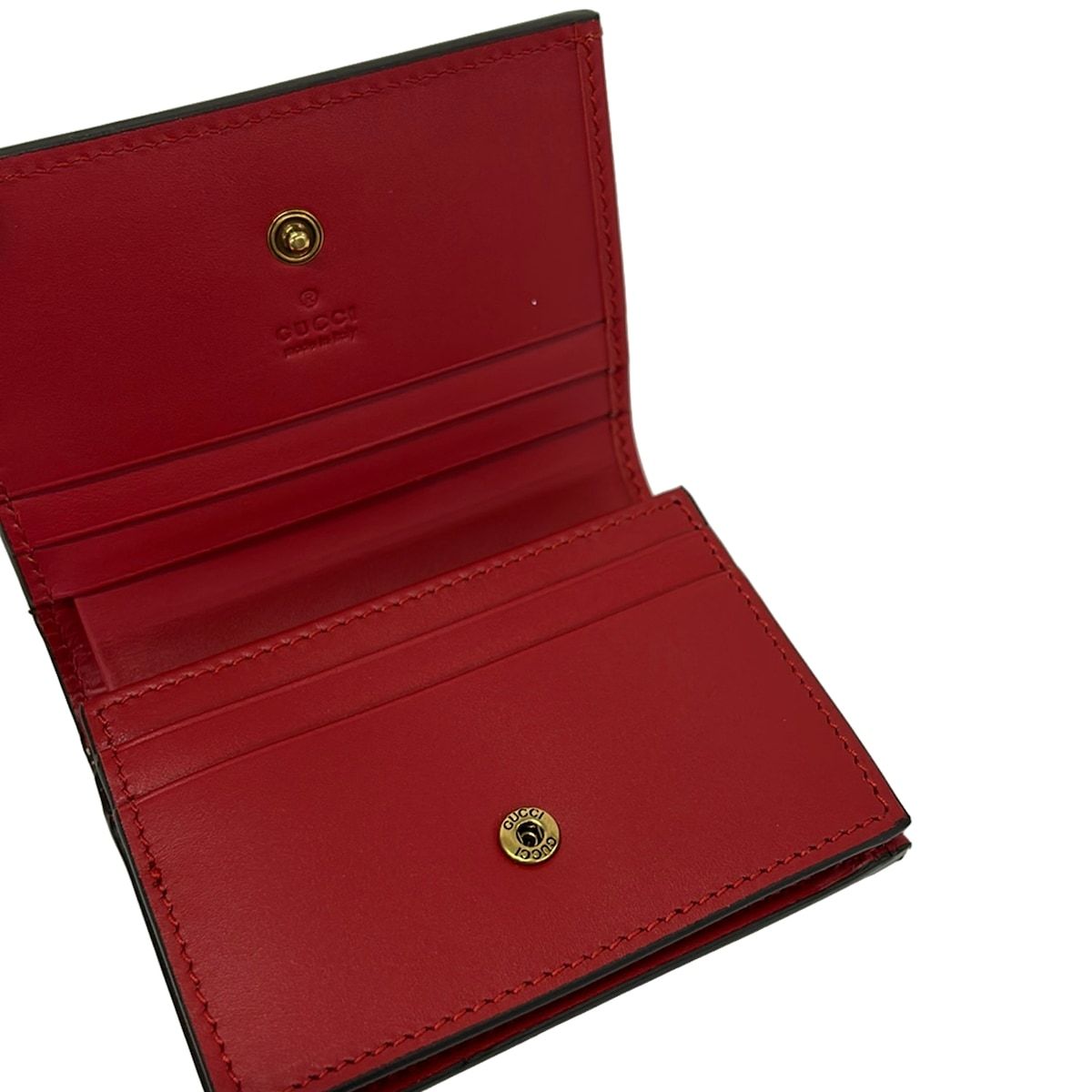 Gucci Bifold Wallet Cherry Beige Dark Brown Multi Leather — view 3