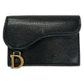 Dior Card Case Saddle Black Coin