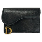 Dior Card Case Saddle Black Coin