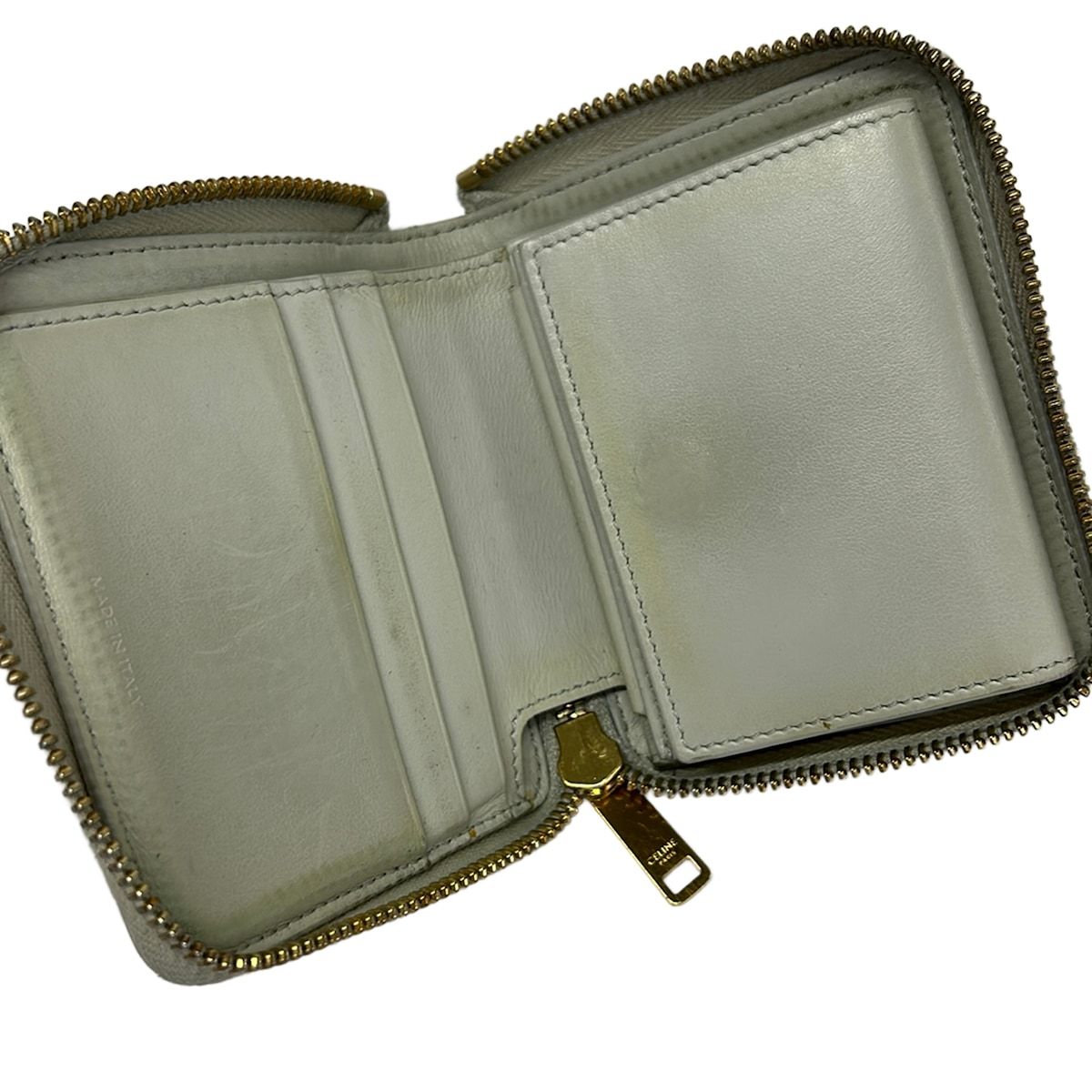 Celine Bifold Wallet Small Zip Essential Ivory Zip Around — view 3