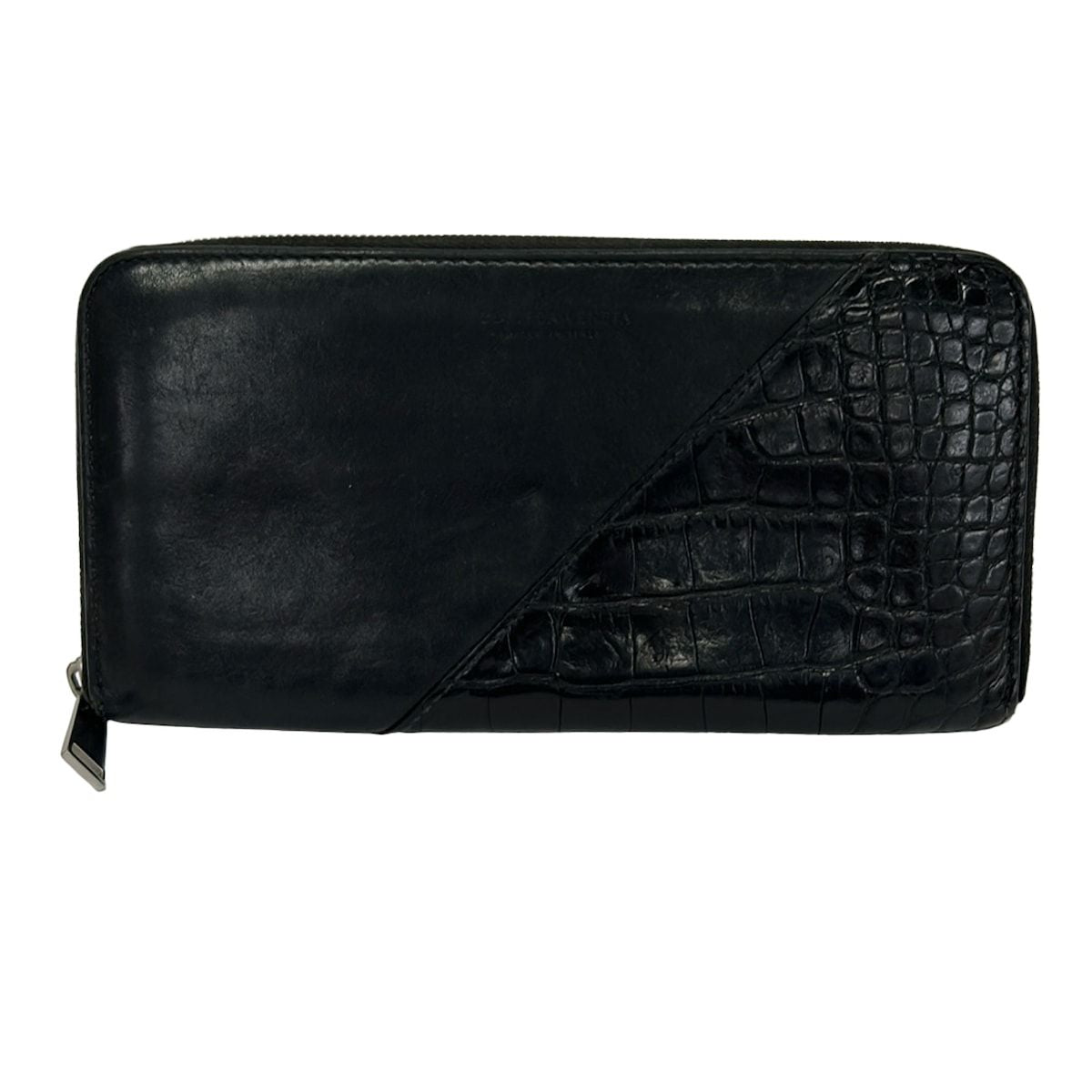 Bottega Veneta Wallet Black Zip Around Leather