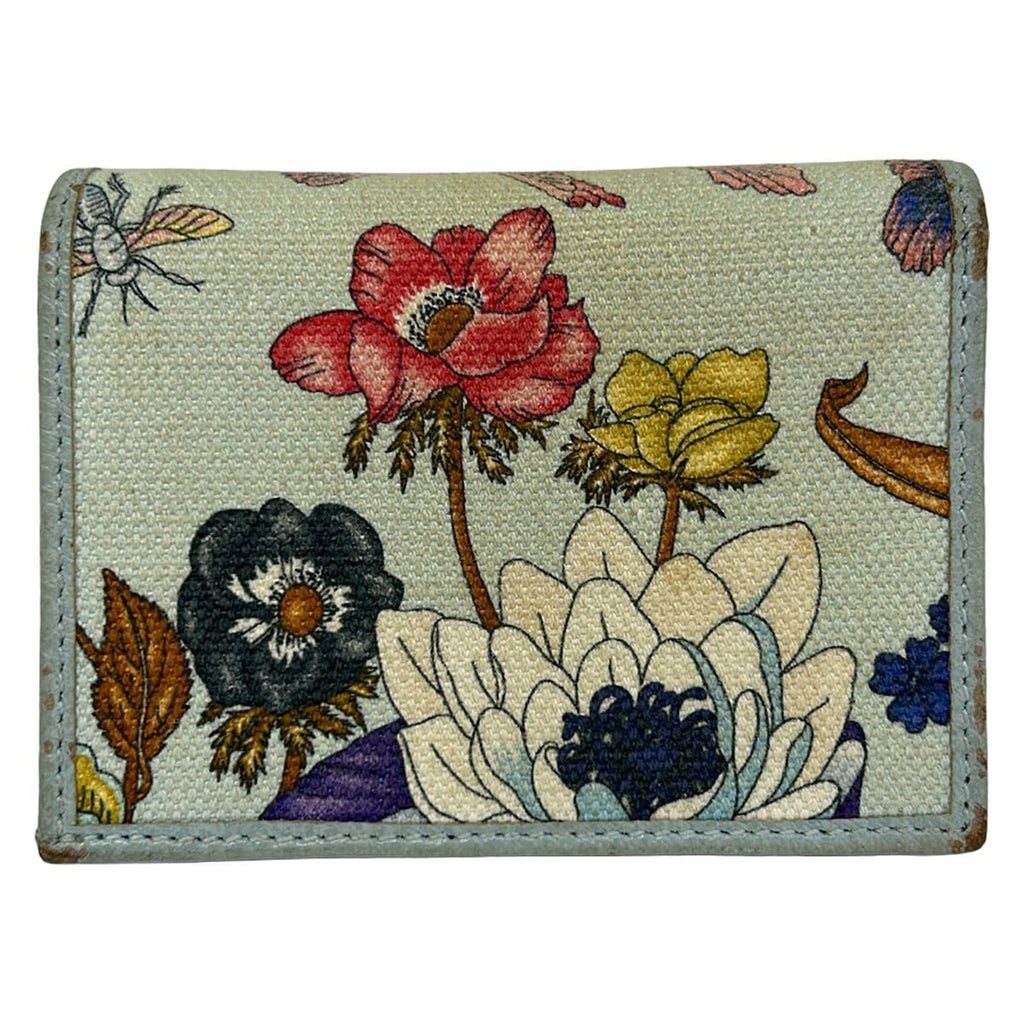Gucci Bifold Wallet GG Marmont Flora Light Blue Pink Multi Leather — view 2