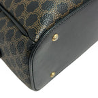 Celine Handbag Macadam Pattern Black Brown Leather — view 6