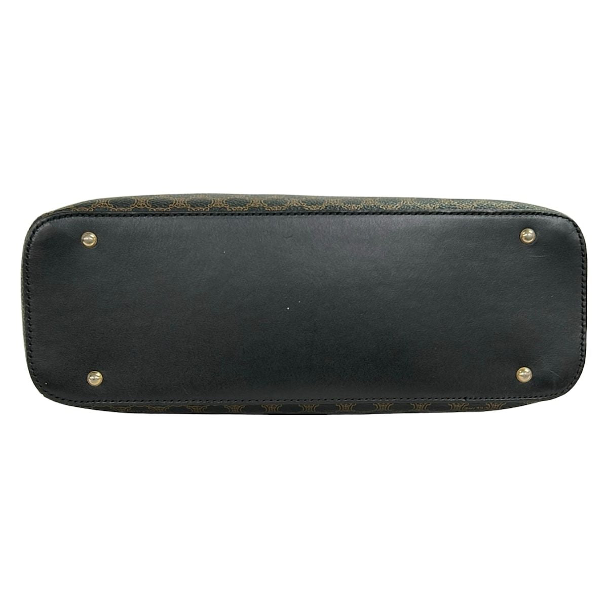 Celine Handbag Macadam Pattern Black Brown Leather — view 5