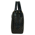 Celine Handbag Macadam Pattern Black Brown Leather — view 4