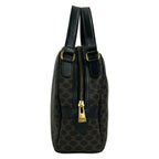 Celine Handbag Macadam Pattern Black Brown Leather — view 2