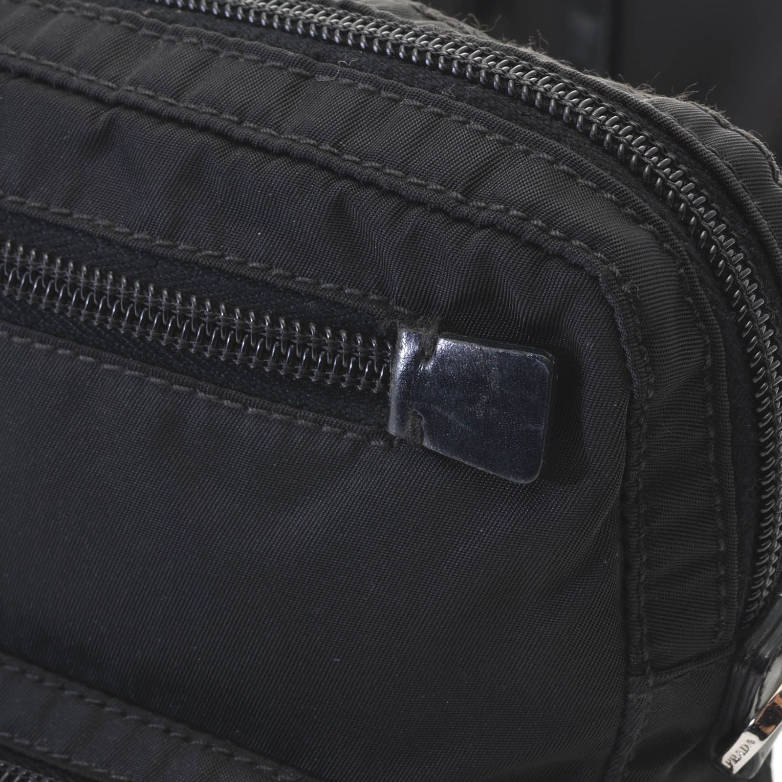 Prada Waist Bag Black Nylon Leather — view 8
