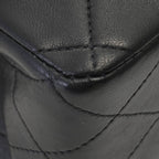 Chanel Quilted Double Flap 25 Chain Shoulder Black Lambskin Bag — view 5