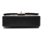 Chanel Quilted Double Flap 25 Chain Shoulder Black Lambskin Bag — view 3