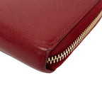 Saint Laurent Wallet Red Zip Around Leather — view 7