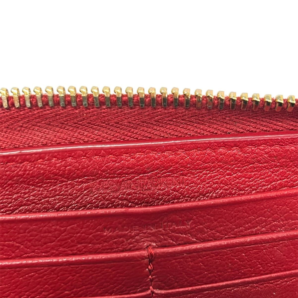 Saint Laurent Wallet Red Zip Around Leather — view 5