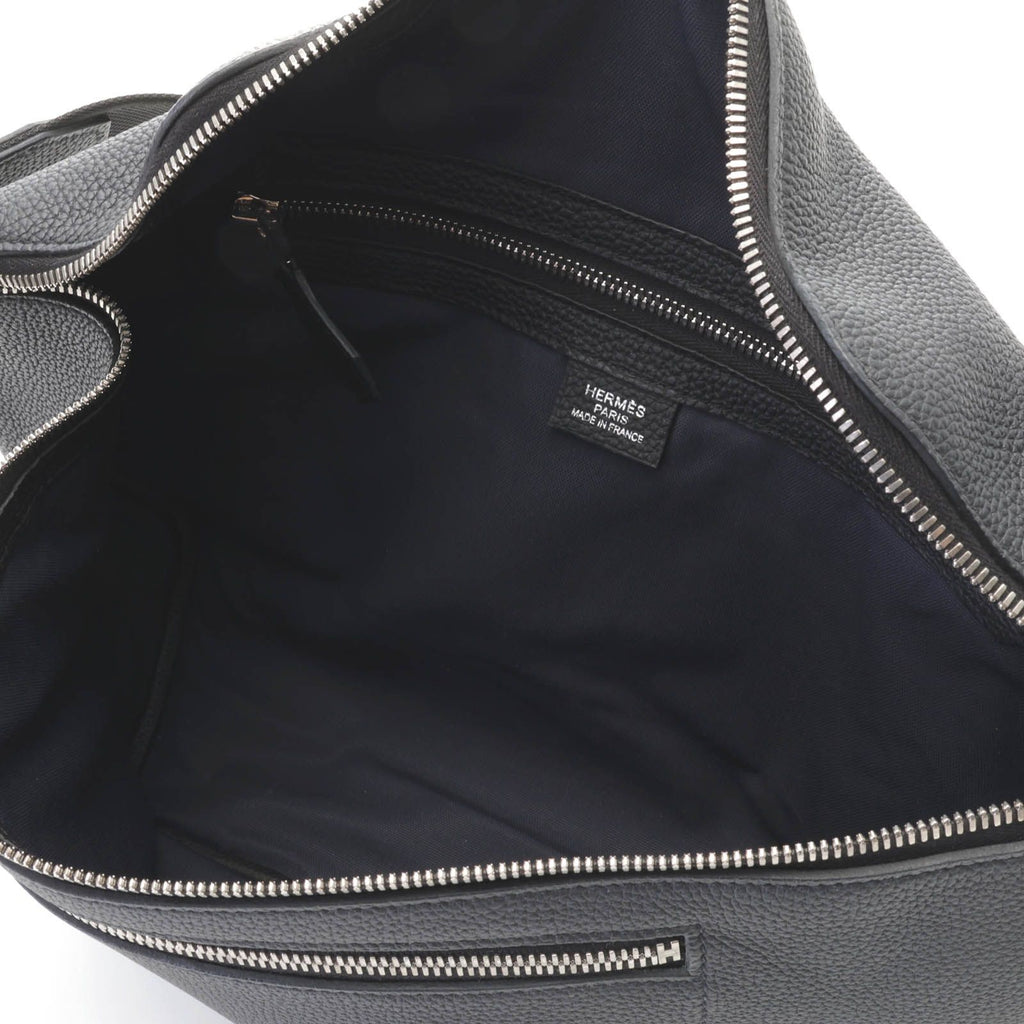 Hermes City Slide Cross GM Black Silver Belt Bag Togo — view 6