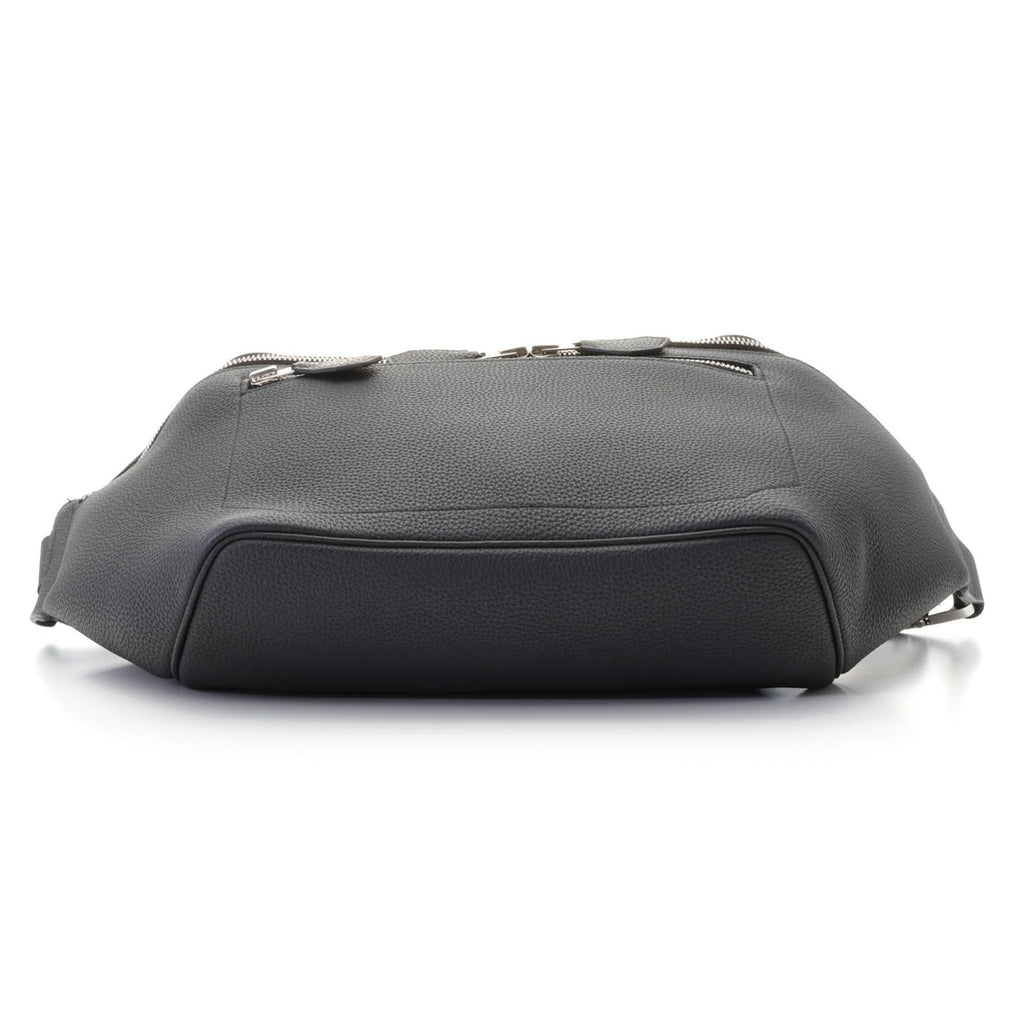 Hermes City Slide Cross GM Black Silver Belt Bag Togo — view 3