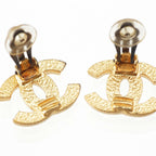 Chanel 01A Rhinestone CC Logo Earrings Black — view 5
