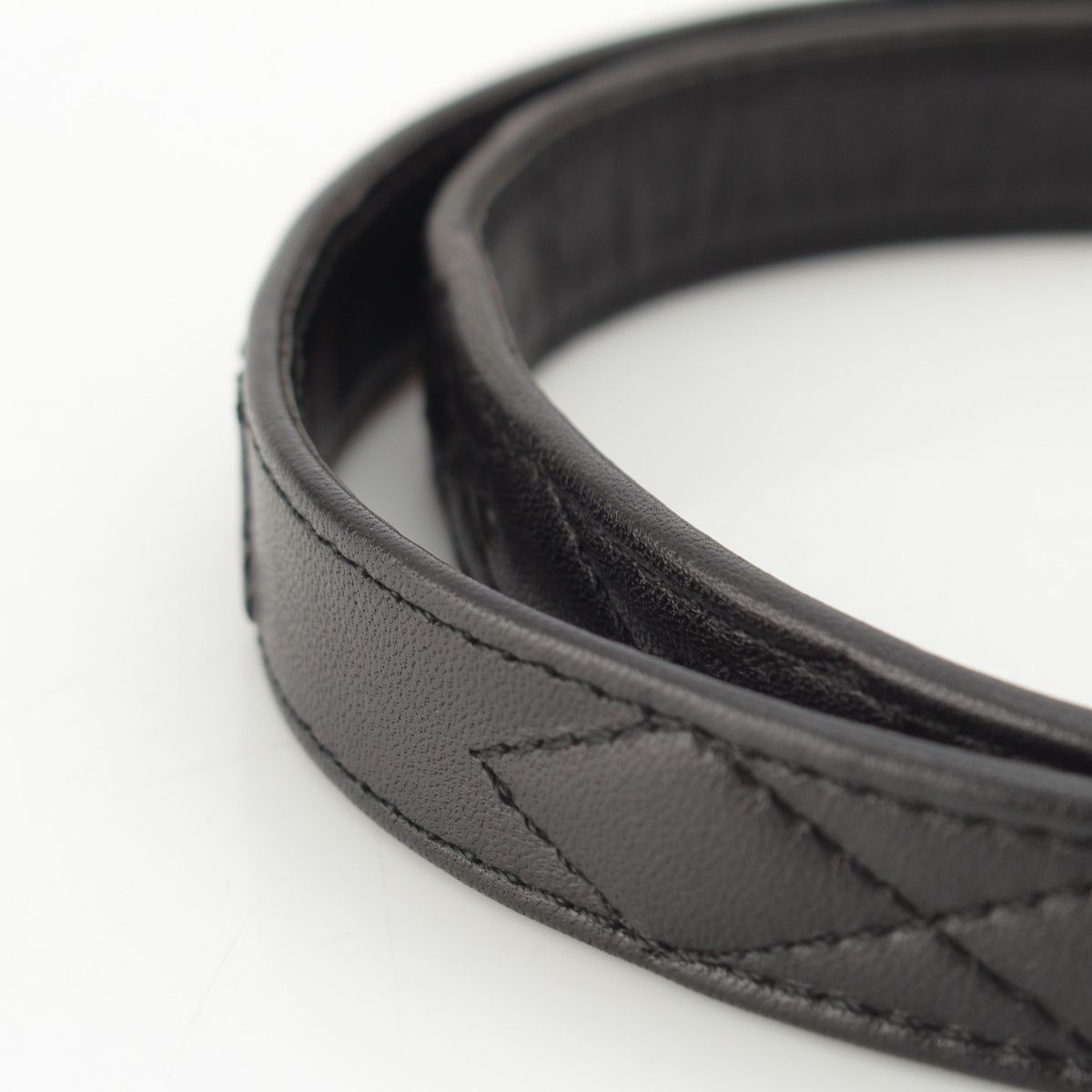 Chanel 96P Leather Quilted Vintage Belt Black 70/28