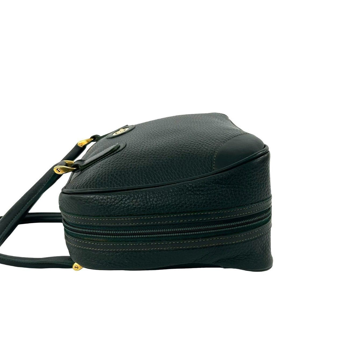 Gucci Vintage GG Logo Leather Mini Boston Bag Green — view 5