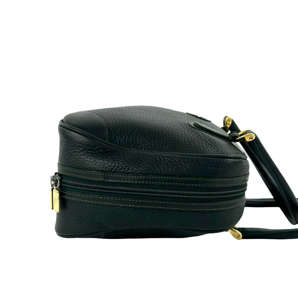 Gucci Vintage GG Logo Leather Mini Boston Bag Green — view 6