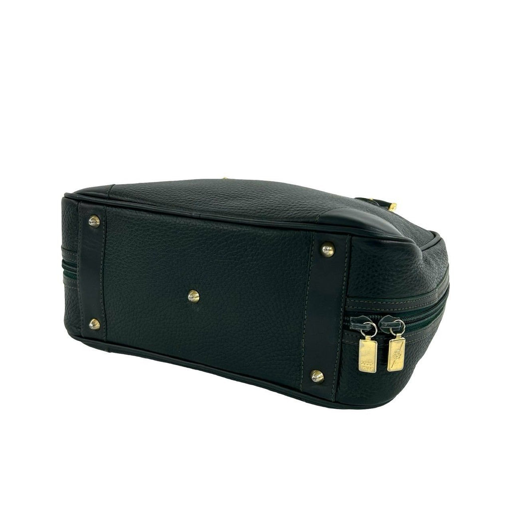 Gucci Vintage GG Logo Leather Mini Boston Bag Green — view 8