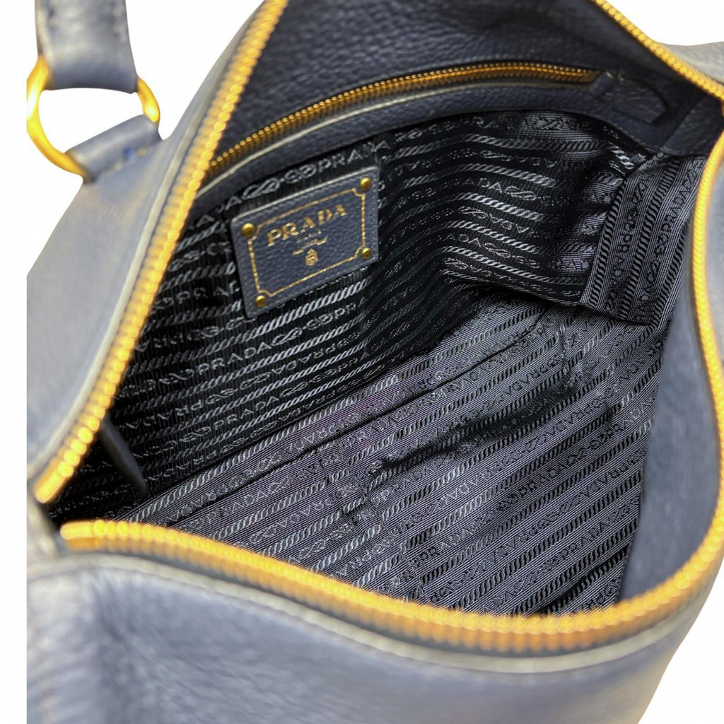 Prada 2-Way Bag Navy Leather — view 5