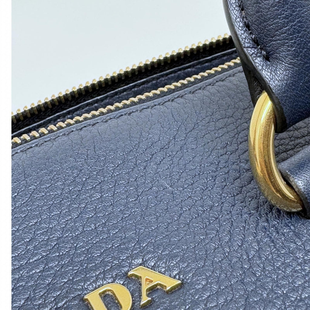 Prada 2-Way Bag Navy Leather — view 7