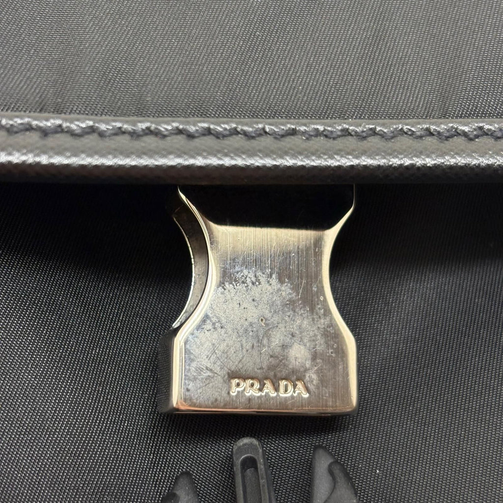 Prada Shoulder Bag Black Nylon Saffiano — view 8