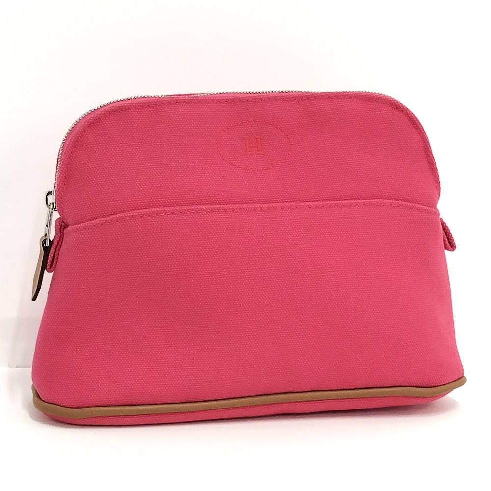 Hermes Bolide Pouch 20 Mini Canvas Pink